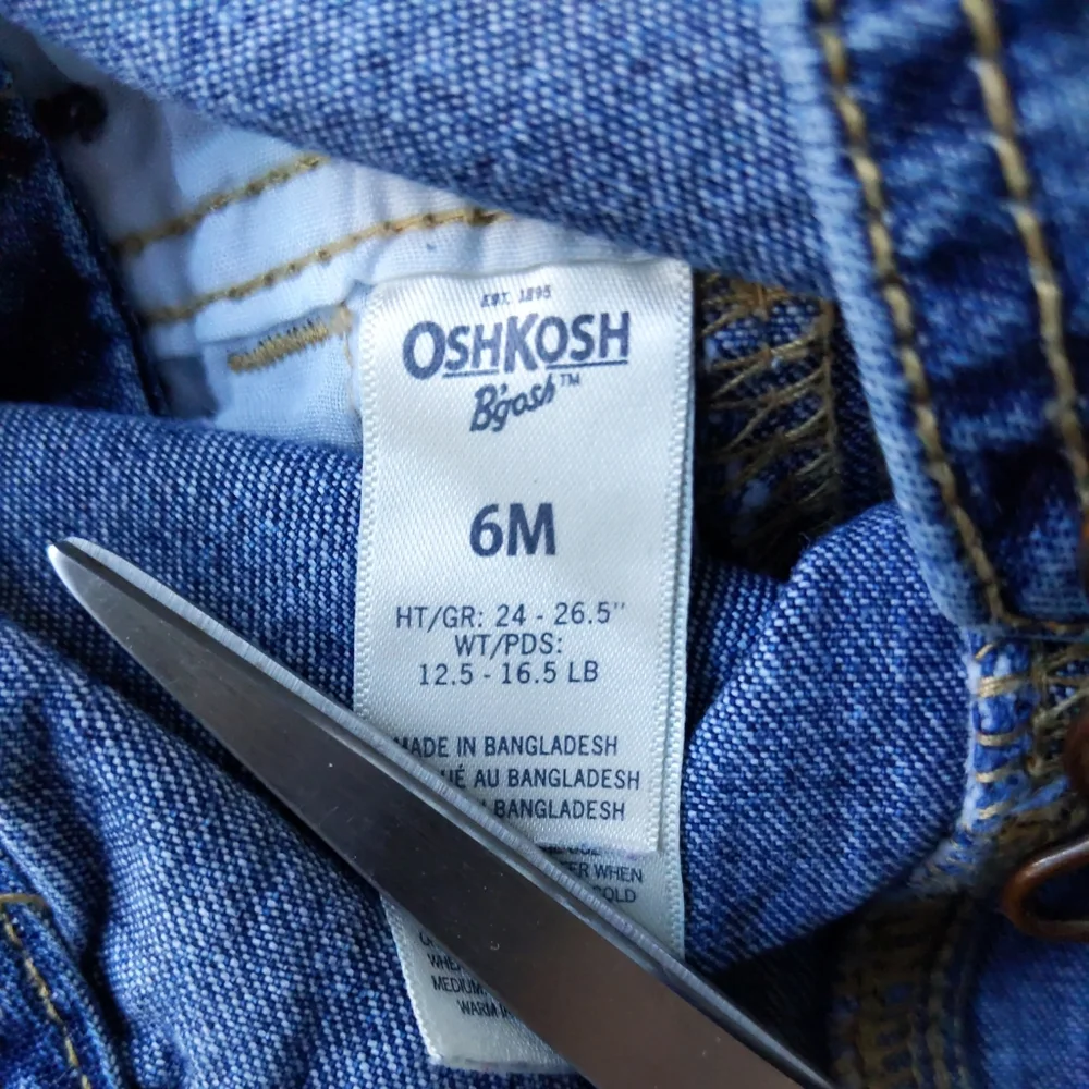 Oshkosh B'Gosh Spell Out Denim Overalls Size 6M